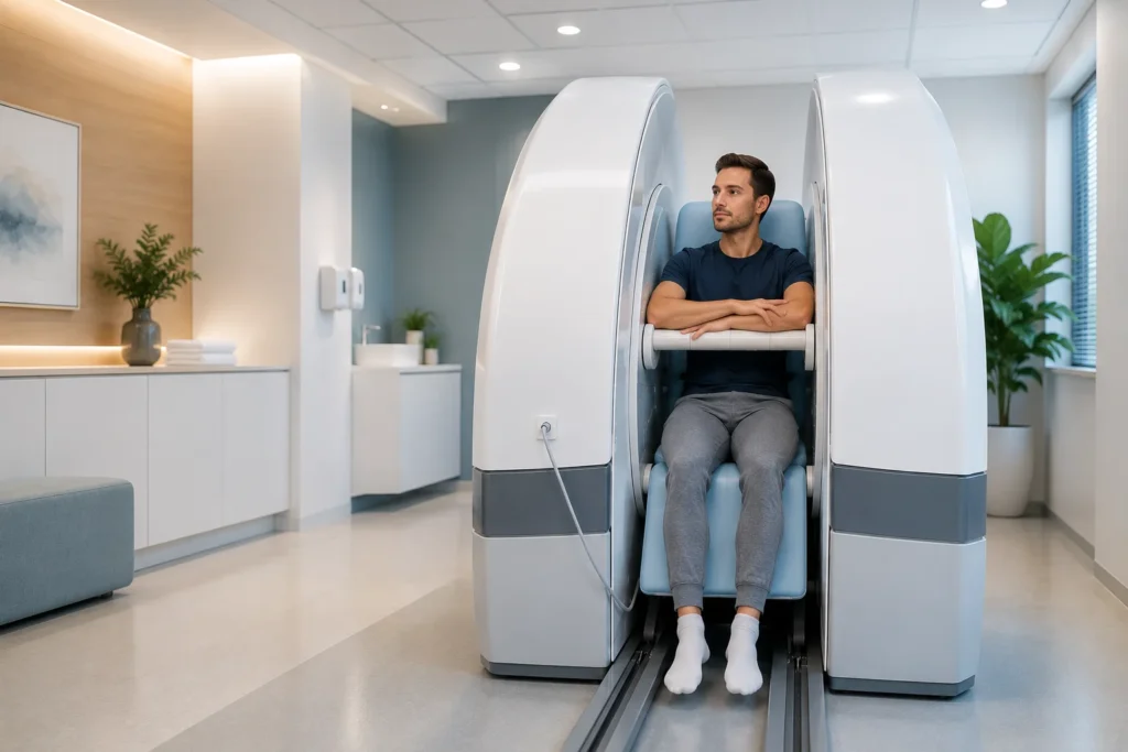 Advanced Sitting MRI machine for spine and joint imaging