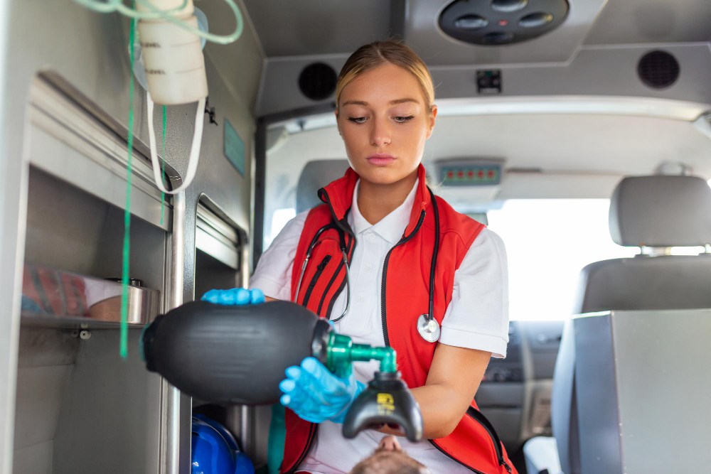 Air ambulance with advanced life support equipment in Dubai